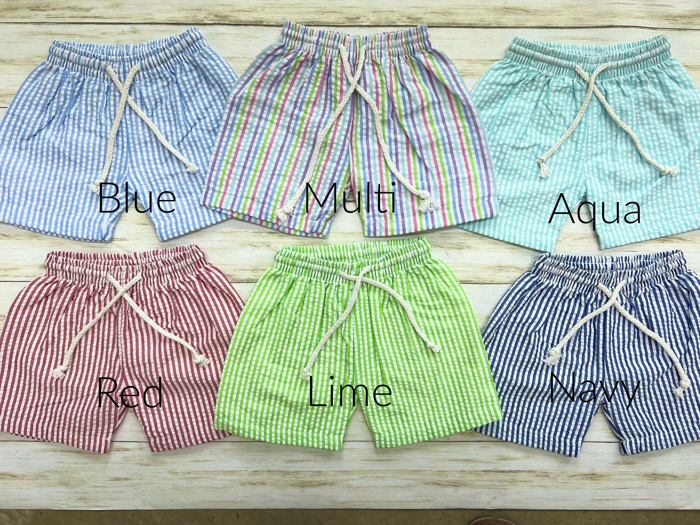 Seersucker Trunks | Monogrammed | 6 Colors | Sizes 12M-10Y