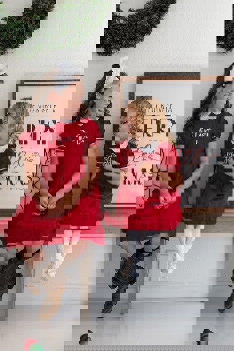 Girls Holiday Corduroy Dress Personalized Monogram | 3 Colors