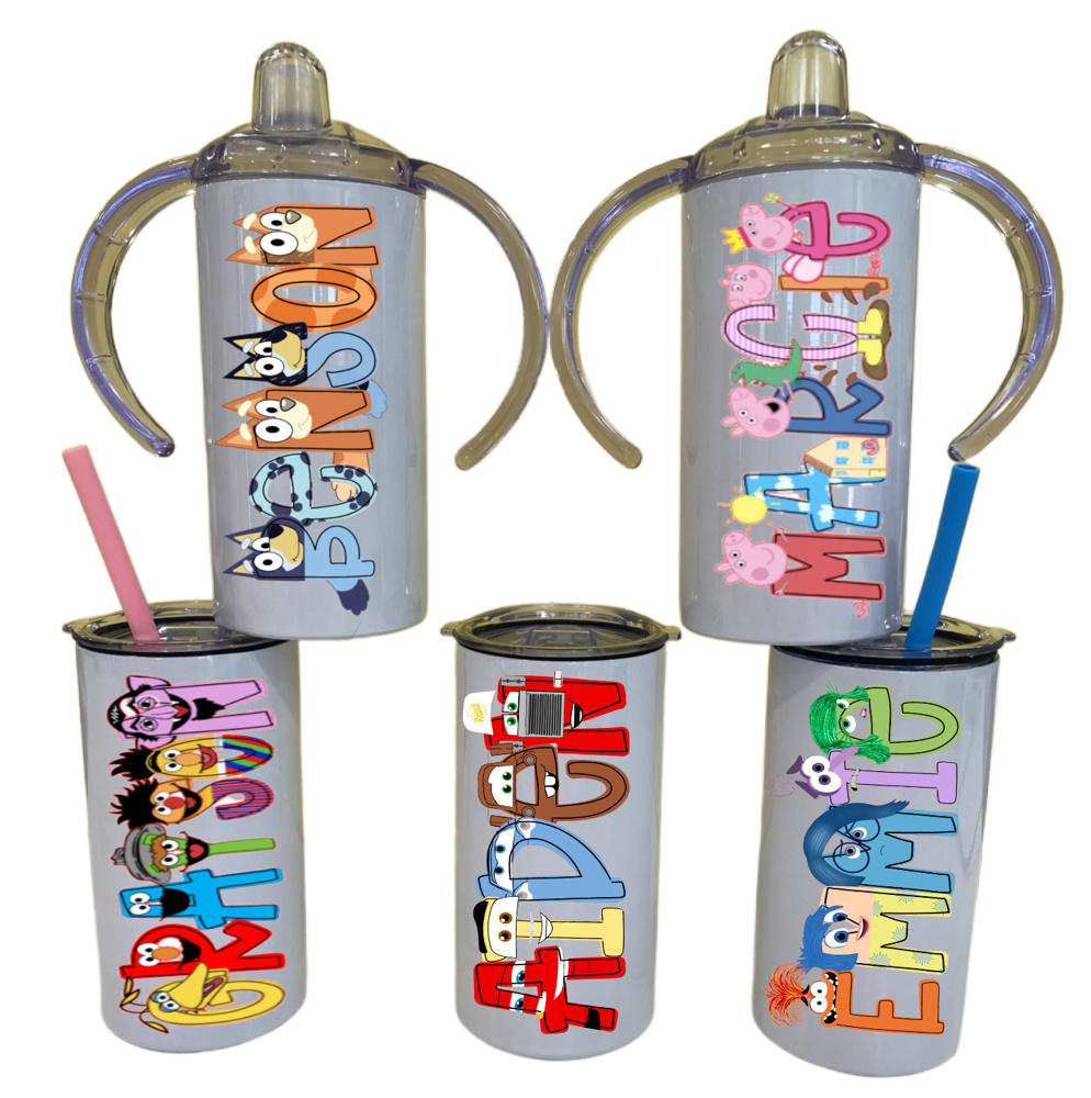 Personalized Character Sippy Cup | 2 Lids | 27 Characters