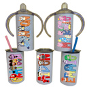  Personalized Character Sippy Cup | 2 Lids | 27 Characters