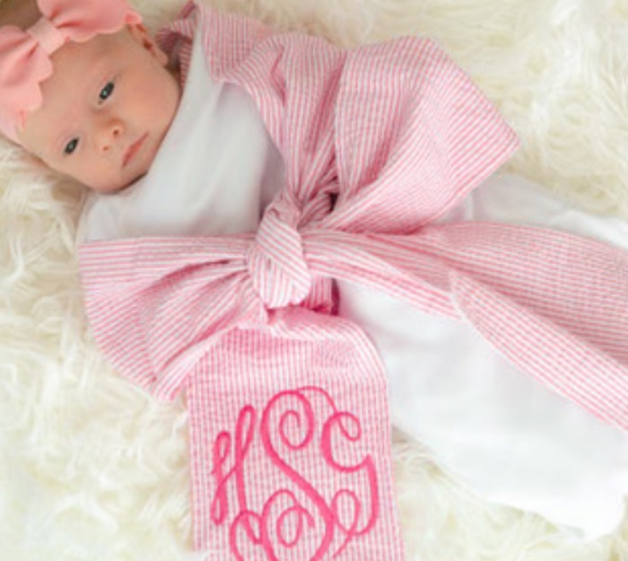 Baby Swaddle Blanket Monogrammed | 3 Colors