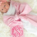  Baby Swaddle Blanket Monogrammed | 3 Colors
