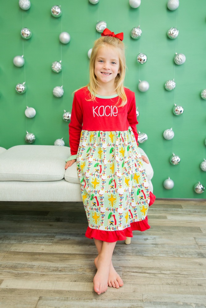 Holiday Dress Toddler Personalized | 4 Patterns