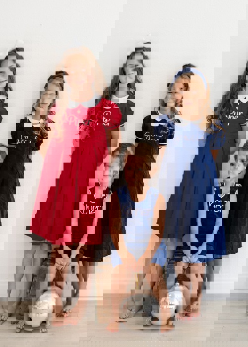 Girls Holiday Corduroy Dress Personalized Monogram | 3 Colors