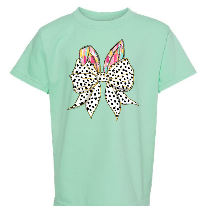Croquette Bow With Bunny Ears Easter Tee Kids