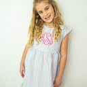  Seersucker Dress | Monogrammed |10 Colors | Sizes 12M-10Y