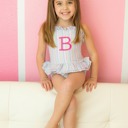  Seersucker 1 Piece Swimsuit | Monogrammed | 6 Colors | Sizes 12M-10Y