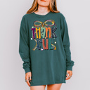  Thankful Thanksgiving Tee Bow Comfort Color Adult | 3 Color Options