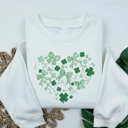  Cover and Bows Heart Embroidered St. Patrick's Day Sweatshirt