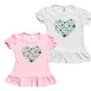  Clover and Bows Heart Embroidered St. Patrick's Day Tee | Sizes 2T-8Y