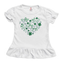  Clover and Bows Heart Embroidered St. Patrick's Day Tee | Sizes 2T-8Y