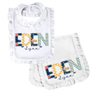  Personalized Alphabet Soup Bib and Burp Combo