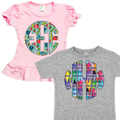 School Days Monogram Tee| 2 Designs