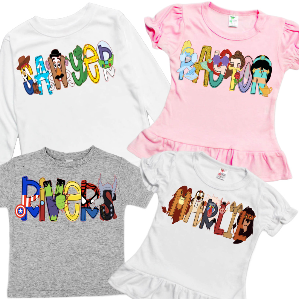 Personalized Character Toddler Tee | 27 Characters