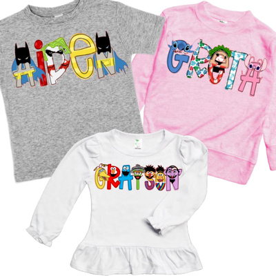 Personalized Character Toddler Tee | 27 Characters