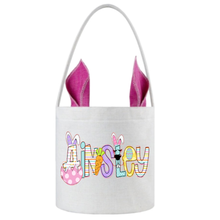 Bunny Ear Easter Bucket Personalized | 6 Fonts