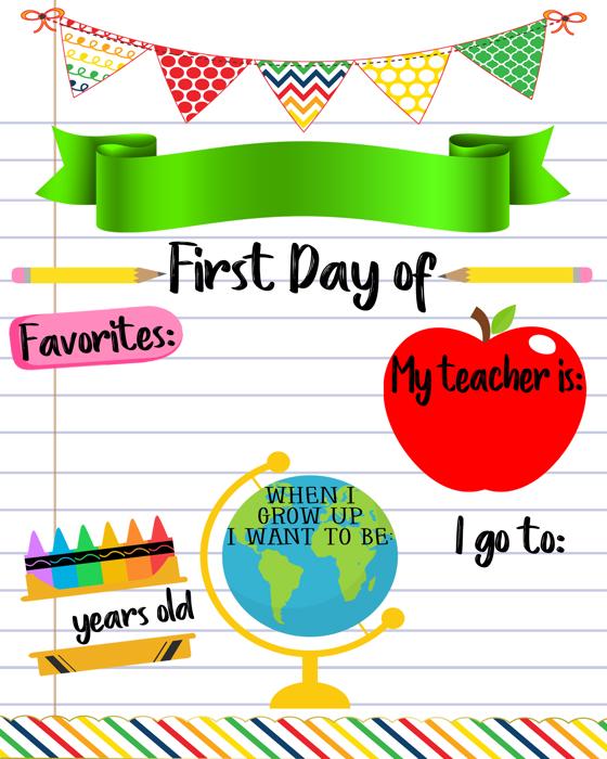First Day of School Dry Erase Board
