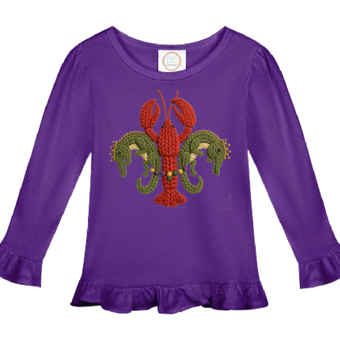 Fleur De Lis Mardi Gras Tee | Sizes 2T-10Y