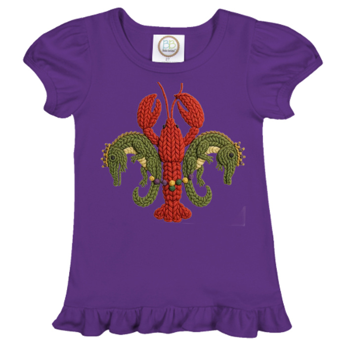 Fleur De Lis Mardi Gras Tee | Sizes 2T-10Y