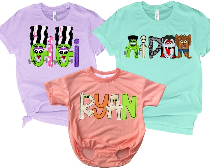 Halloween Monster Mash Name Tee | 11 Alphas 
