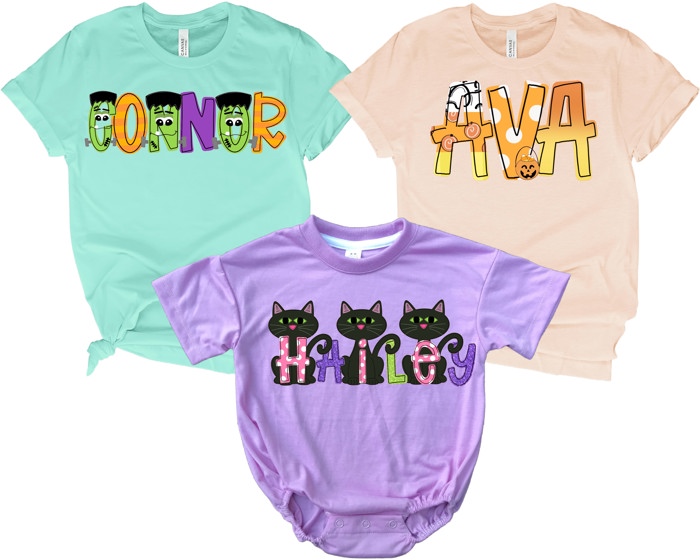 Halloween Monster Mash Name Tee | 11 Alphas 