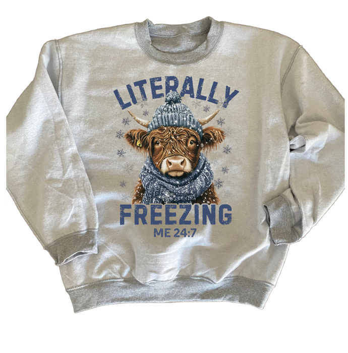 Literally Freezing Hyland Cow Sweatshirt | Cozy Season