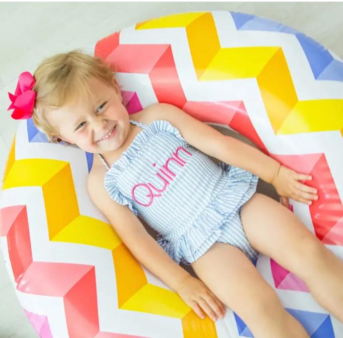 Seersucker 1 Piece Swimsuit | Monogrammed | 6 Colors | Sizes 12M-10Y