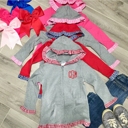  Gingham Trimmed Ruffle Jacket Monogramed | 8 Colors