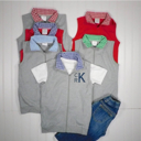  Gingham Trimmed Vest Monogrammed | 8 Colors