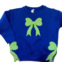  Split Bow Gingham Applique Sweatshirt Adult | 6 Color Options