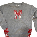  Split Bow Gingham Applique Sweatshirt Toddler | 6 Color Options