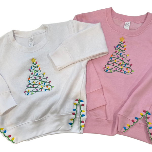 Christmas Tree Lights Sweatshirt with Split Hem Toddler