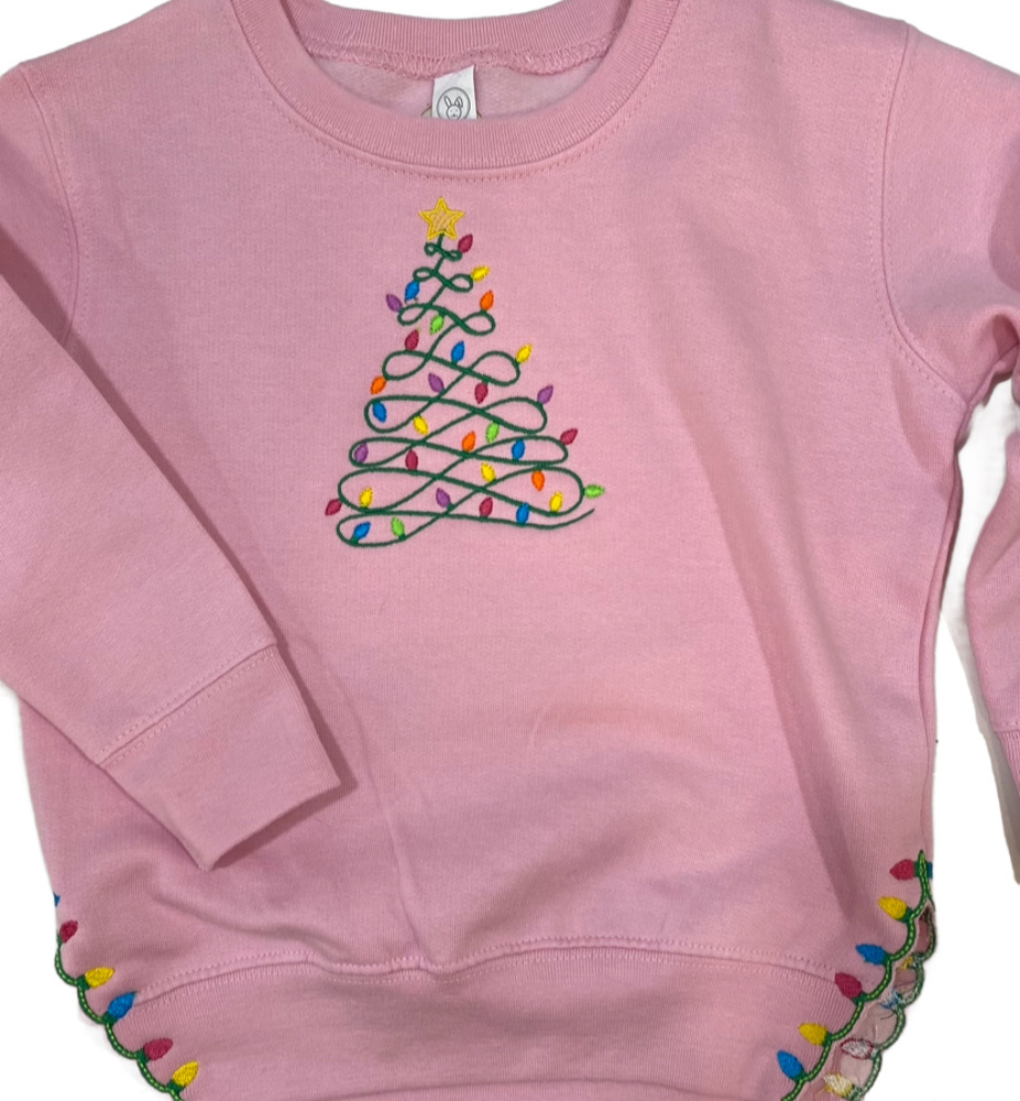 Christmas Tree Lights Sweatshirt with Split Hem Toddler