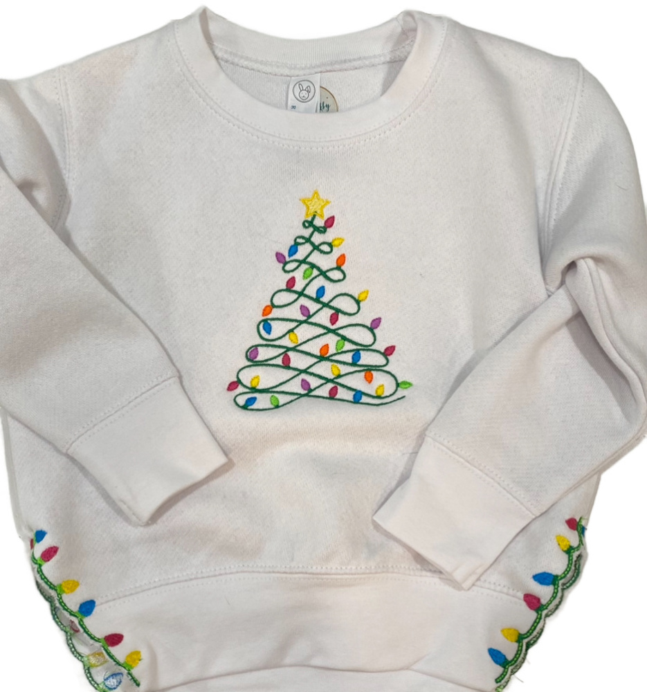 Christmas Tree Lights Sweatshirt with Split Hem Toddler