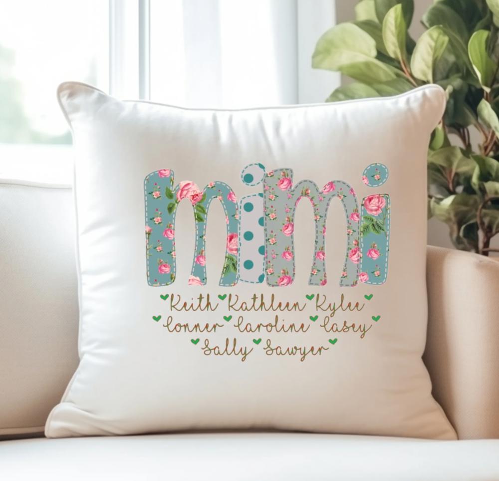 Matriarch Mom Grandma Family Names Pillow Cover