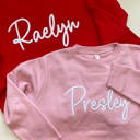  Puff Embroidery Name Sweatshirt Personalized