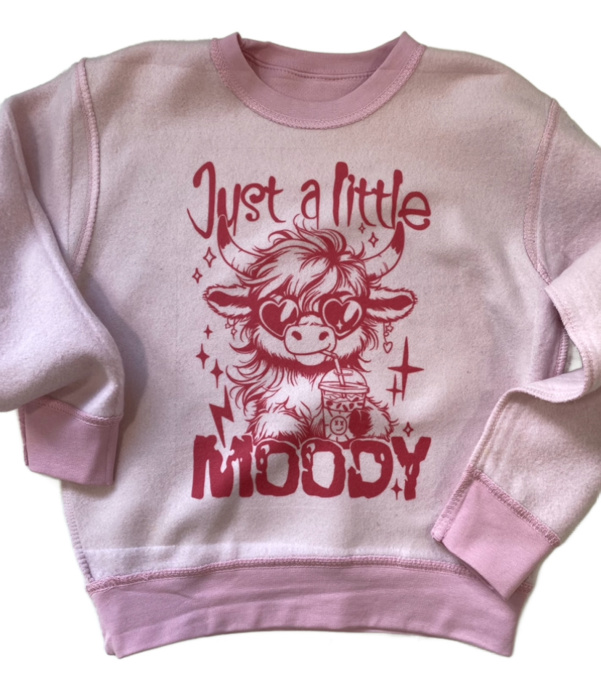 Moody Hyland Cow Adult Inside Out Sweatshirt | Cozy Season