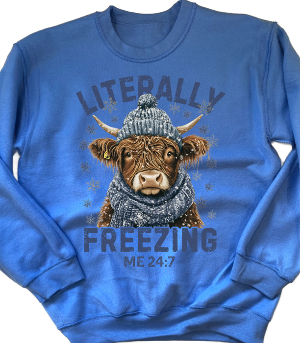 Literally Freezing Hyland Cow Sweatshirt | Cozy Season