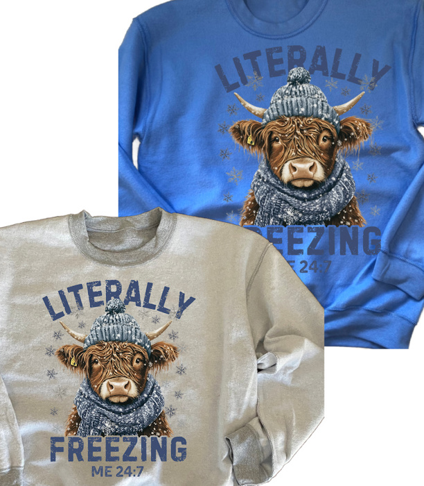 Literally Freezing Hyland Cow Sweatshirt | Cozy Season