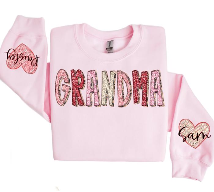 Heart on Your Sleeve Valentine Sweatshirt | Mom Grandma Mimi