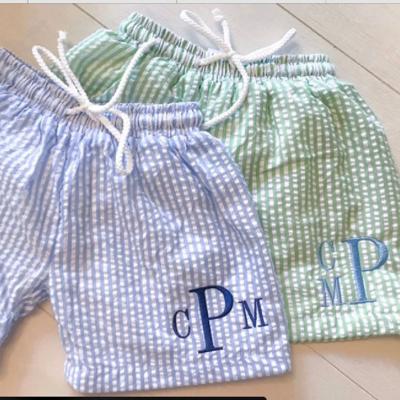 Seersucker Trunks | Monogrammed | 6 Colors | Sizes 12M-10Y