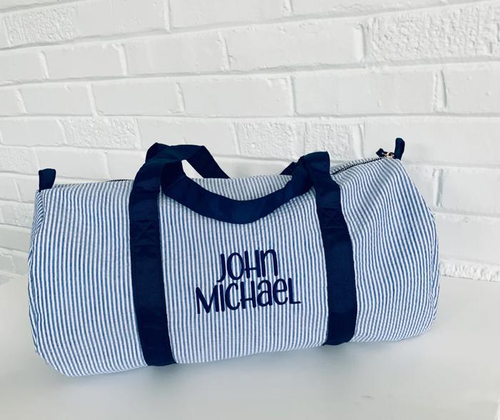 Seersucker Duffle Bag Personalized | 8 Colors