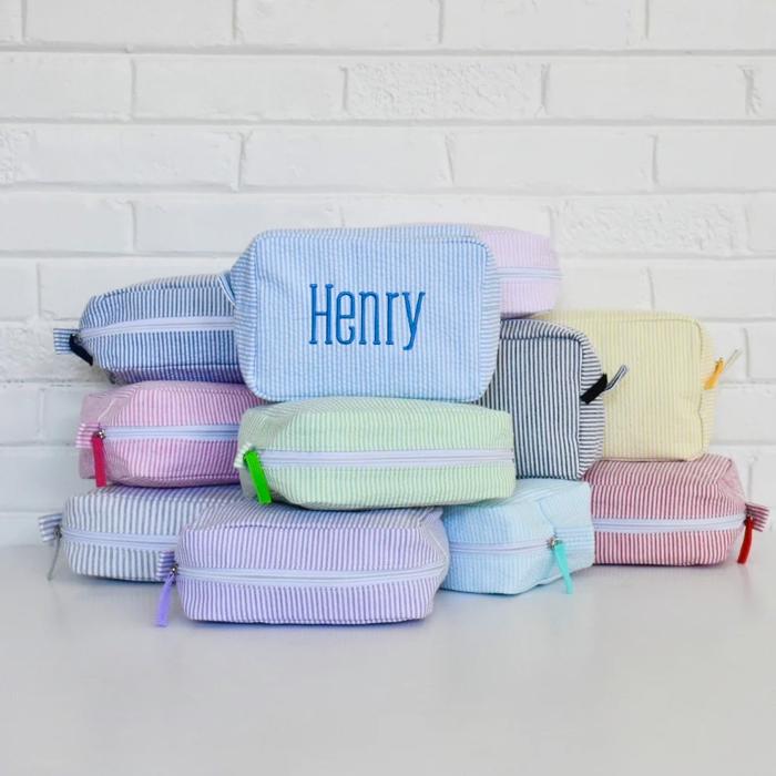 Seersucker Everything Bag Personalized | 8 Colors