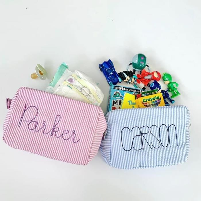 Seersucker Everything Bag Personalized | 8 Colors