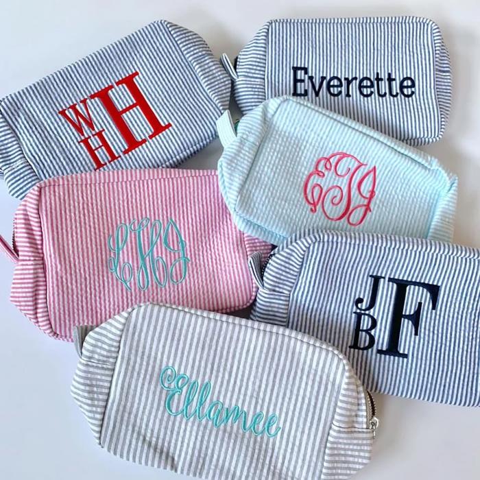 Seersucker Everything Bag Personalized | 8 Colors