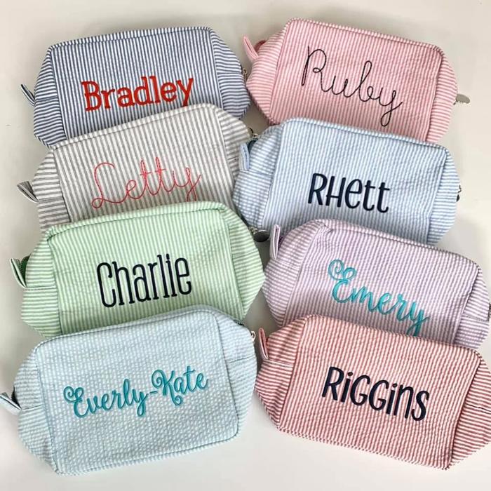 Seersucker Everything Bag Personalized | 8 Colors