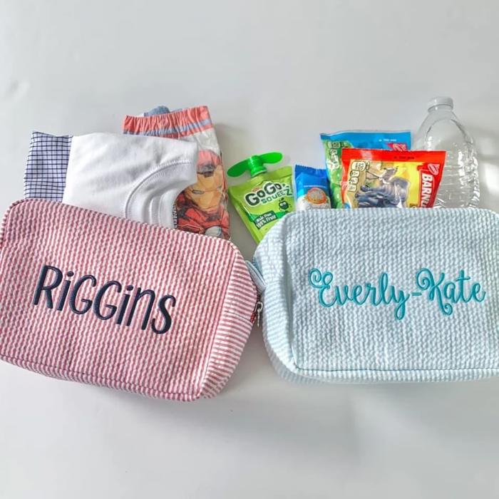 Seersucker Everything Bag Personalized | 8 Colors
