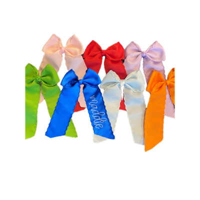 Embroidered Personalized Hair Bow Clip | 8 Colors