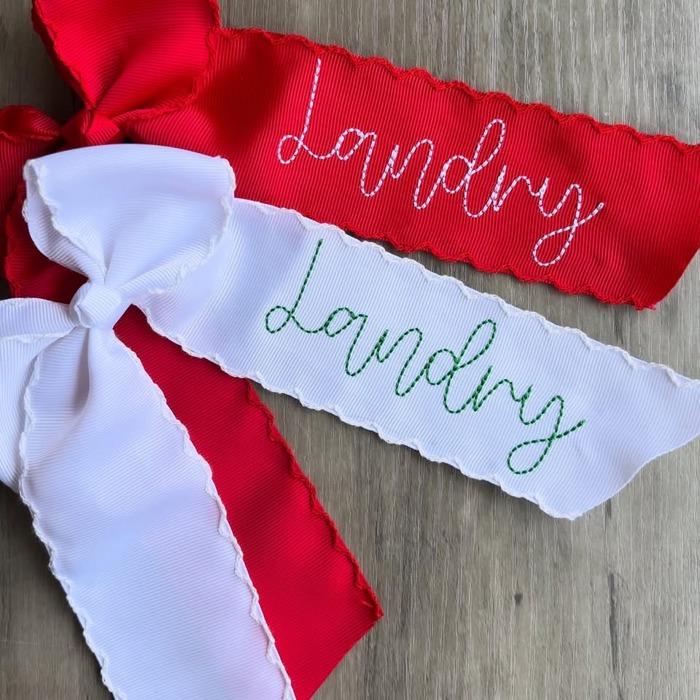 Embroidered Personalized Hair Bow Clip | 8 Colors