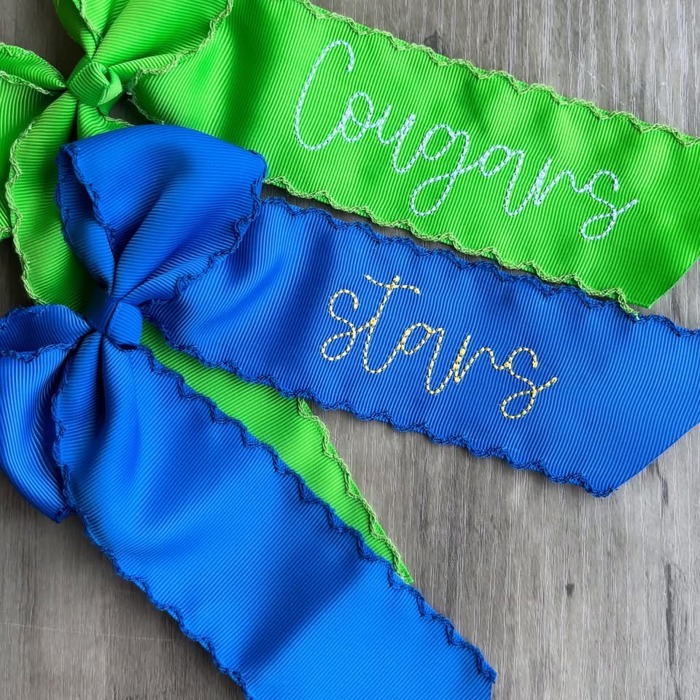 Embroidered Personalized Hair Bow Clip | 8 Colors